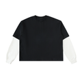 Layered Contrast Sleeve Cotton T-Shirt